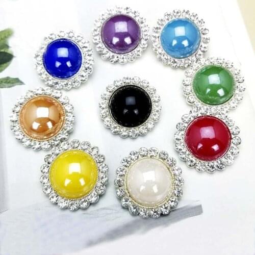 2Pcs/lot 21mm Colorful shiny rhinestone buttons handmade coat skirt clothing DIY decorative buttons hand-sewn buttons AC184