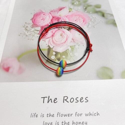 Rainbow Beads Small Love String Bracelet LGBT Cute Birthday Gifts