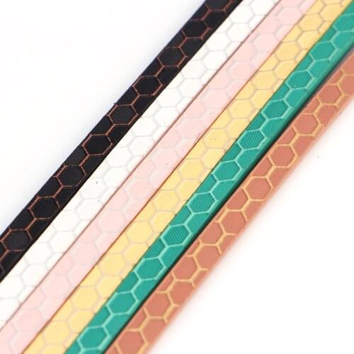 XCHARMS 5MM Flat PU Leather Cord Football Pattern Rope Jewelry Findings Accessories Fashion Jewelry Making Bracelet Material