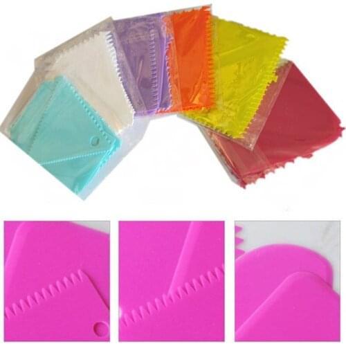 6Pcs Cream Scraper Irregular Teeth Edge DIY Scraper Cake Decorating Fondant pastry cutters Baking Cake Spatulas Tools