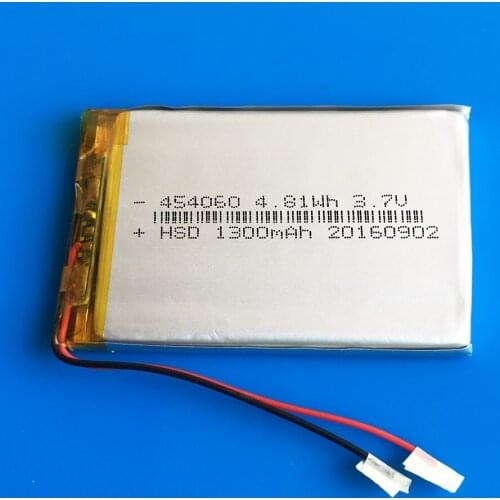 454060 3.7V 1300mAh lithium polymer rechargeable battery Lipo cell replace for DVD bluetooth GPS wired microphone 4.5*40*60mm