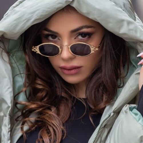 Metal Oval Shades Men Steampunk Sunglasses Italy Printing Gothic Sun Glasses for Women Men Eye Protection Transparent Lens