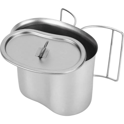 Stainless Steel Canteen Cup with Handle Camping Hiking Water Cup