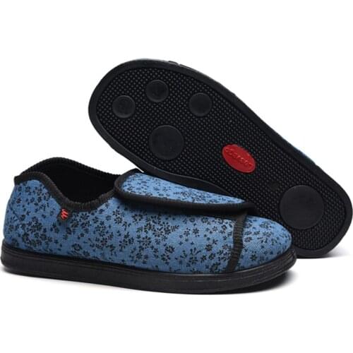 Ladys comfy Edema shoes Extra Wide width Slippers Adjustable velcro Closure for fat swollen feet pregnant women doctors drivers