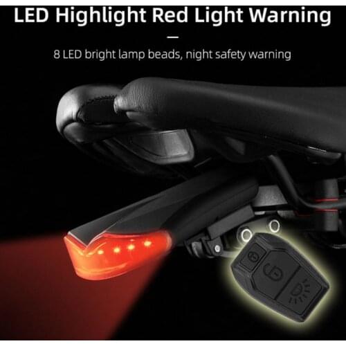 Bike Tail Light USB Rechargeable Wireless Waterproof MTB Safety 130 Decibel speaker Intelligent Remote Control Bicycle Light
