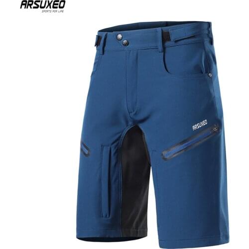 ARSUXEO Mens Cycling Shorts Loose Fit MTB Mountain Bike Shorts Outdoor Sports Hiking Downhill Bicycle Short Pants 2006