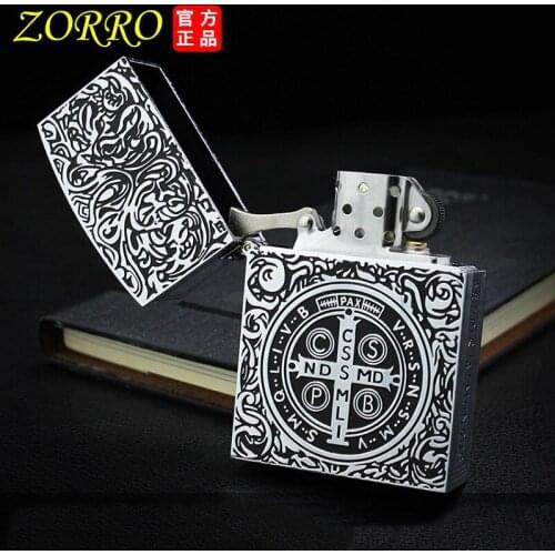 High-quality Zorro Kerosene Lighter 1:1 Edition Men’s Gift Windproof Brass Grinding Wheel Classic Lighter