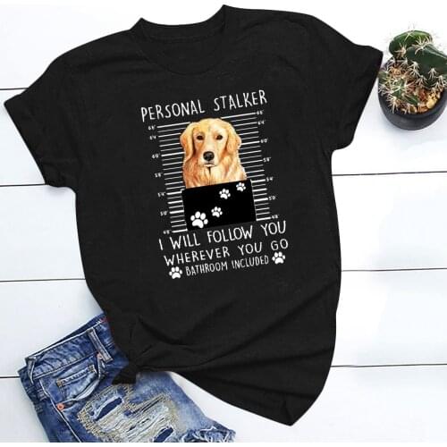 Labrador Prints T Shirts Woman 2021 Letter Prints Fashion Womens T-Shirts All-Match Tops Woman Summer Short Sleeve Top Tee