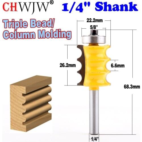 1PC 1/4" Shank High Quality Triple Bead/ Column Molding Router Bit -CHWJW 16159
