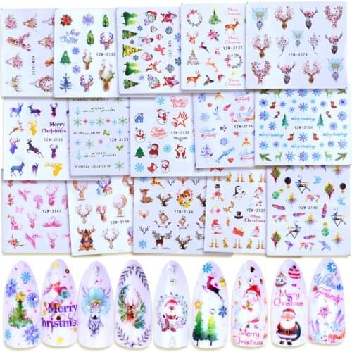 1pcs Sliders Nail Wrap Christmas 3D Stickers Nail Art Decorations Santa Transfer Decals Accessories Tip Manicure Tool