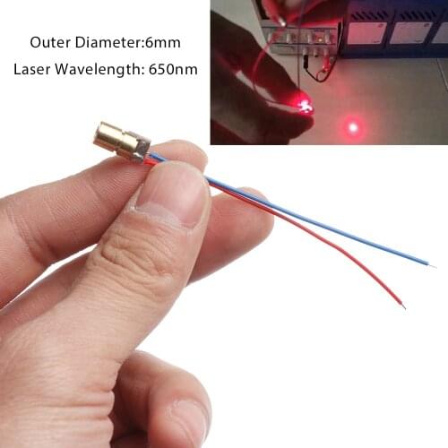 1PC 3/5V Mini Copper Head Red Sight Adjustable Laser Diodes Dot Facula Continuous Output 650nm 6mm 5 Million DIY Laser Test Tool