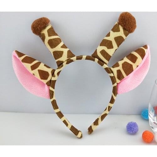 Women Girl Boy Animal Ear Headband Birthday Party Giraffe Cosplay Costume Halloween Christmas Hair Accessories