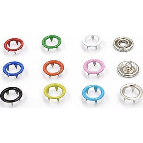 100bag 100sets/bag 10 Colors 9.5mm Metal Prong Snap Buttons Fasteners Press Studs sport toy