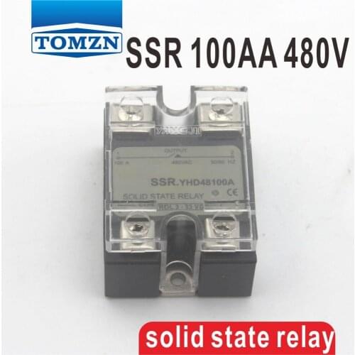 100AA SSR input 90-250V AC load 24-480V AC High voltage single phase AC solid state relay
