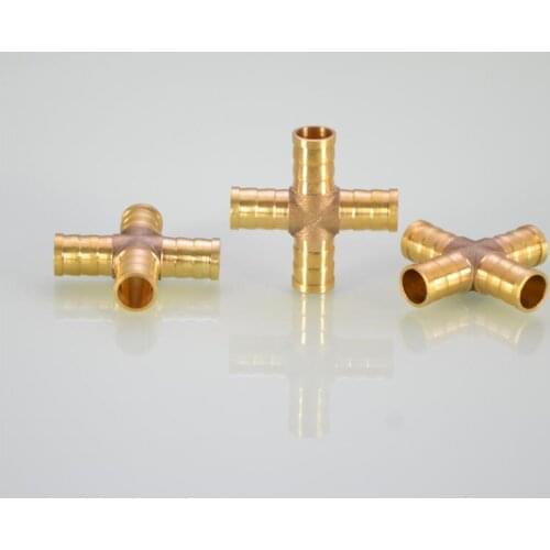2pcs Copper pagoda quick connector four-way connection 6mm 8mm 10mm 12mm