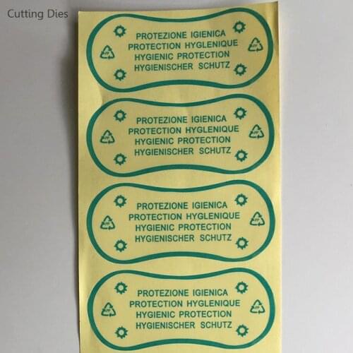 50Pcs/lot Blue Color Hygiene Label Clear Tape Swimwear Lingerie Underwear PVC Adhesive Bikini Try On Label Stickers Gifts