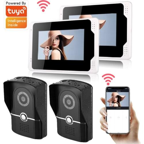 7 inch wifi Monitor 1080P Doorbell Camera support 64G sd Card Video Intercom System with Motion Detection Access Control