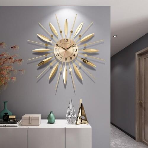 Large Luxury Wall Clock Abstract Nordic Art Living Room Silent Creative Metal Wall Clock Modern Reloj Pared Home Decor DA60WC
