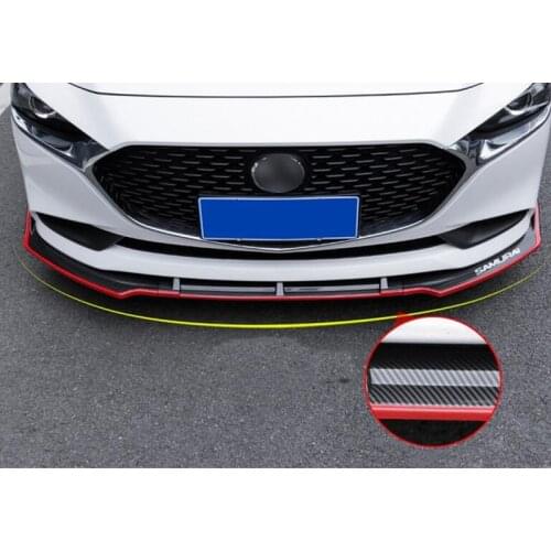 For 3PCS NEW Mazda 3 Front Bumper CAR Spoiler Cover Black Collision Avoidance Decoration 2019 2020 Mazda3 M3 Separator Refit