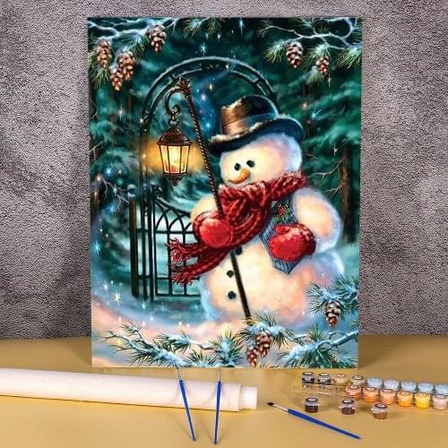 Christmas Ball With Snow Painting By Numbers Kit Acrylic Paints 50*70 Painting On Canvas Handmade For Children Handiwork Art