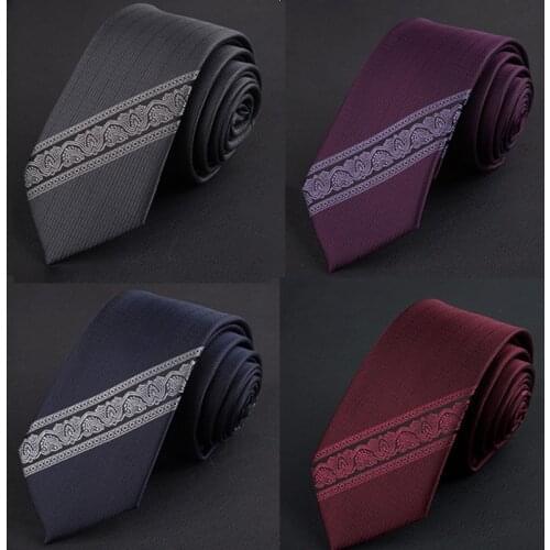 GUSLESON New Arrival Men Solid Waterproof Embroidery Jacquard Red Blue Necktie for Wedding Party Business Formal Gift For Men