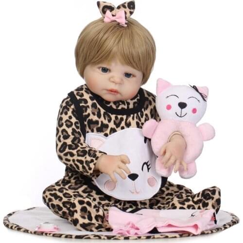 Doll Reborn Baby Bonecas 22 Inch Realistic Soft Silicone Alive Boy Bebe Reborn Doll with Bottle Pacifie Toys Kids Playmate