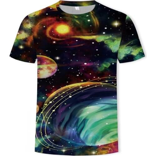 2021 hot sale summer t-shirt fashion 3d Cosmic sky casual sports t-shirt short sleeve O-neck t-shirt Harajuku t-shirt