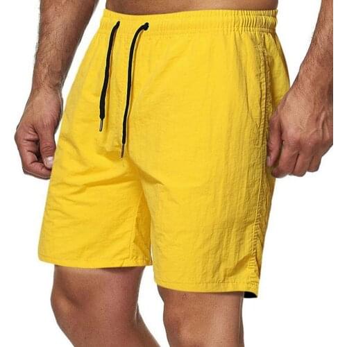Mens Shorts Summer Fashion Fifth Quick Dry Solid Color Drawstring Closure Beach Shorts for Gym Fitness Workout Sport Pants