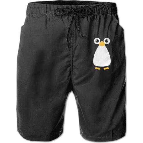 Male Shorts Beach R92 Breathable Quick Dry Humor Graphicbasketball Cute Vector And Penguin