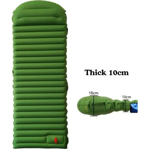 TPU self-inflatable Sleeping Pad with Pillow Hiking Air Cushion Camping Mat Thicken 10cm Press Moisture-proof Car Sleeping Mat