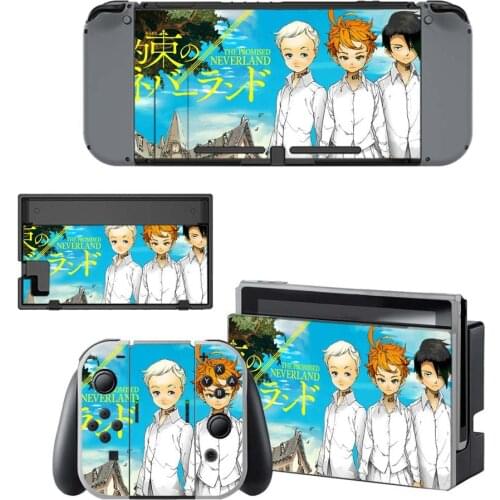 The Promised Neverland Skin Nintend Switch Sticker for Nintendo Switch Full Set Faceplate Stickers Console Joy-Con Dock Vinyl