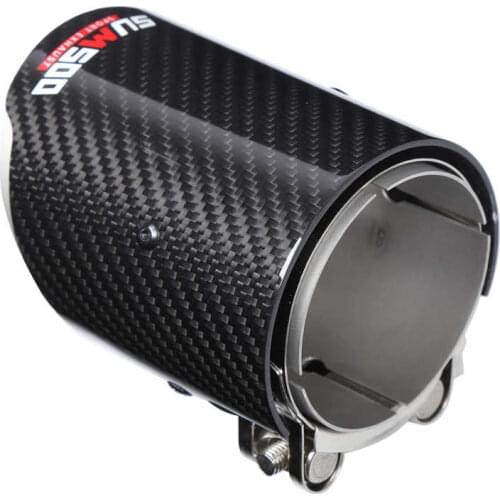Car bumper bumper lip Carbon Fiber Exhaust Tip Tail Throat Pipe Straight 2.9in Inlet 3.5in Single Outlet Universal for Car car