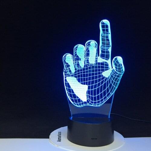 Novelty 7 Colors Romantic Changing Index Finger Night Light 3D LED Desk Table Home Decor USB Table Lamp Dropshipping 3107