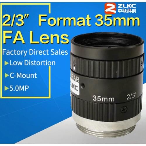 5.0 Mega Pixel C Mount 35mm 2/3" FA / Machine Vision fixed focal length lenses Industrial camera manual Iris Lens Low distortion