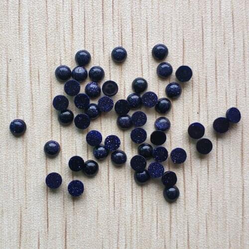 Wholesale 50pcs/lot 2018 fashion high quality blue sand stone round cab cabochon beads for jewelry making 4mm free shipping