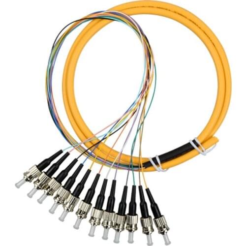15PCS Fiber Optic 12 core Pigtail ST Single Mode Bundle Pigtail FTTH ST PC Connector Patch Cord Free Shipping factory wholesale
