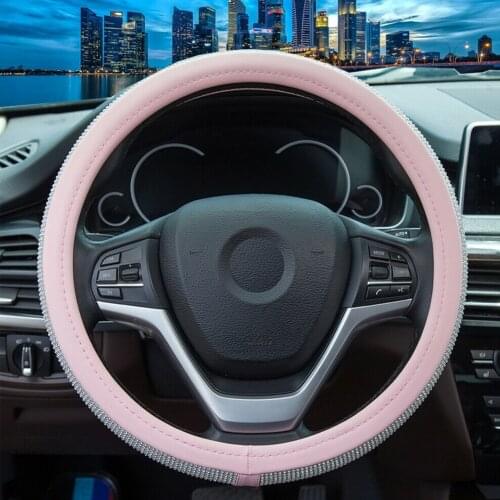 Rhinestone Steering Wheel Cover Bling Shiny Pink Durable Hot Sale Popular