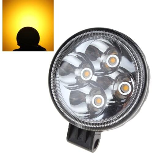 3 X 2 Inch Round 12W 2000K 780LM Yellow LED Light Working Lamp Flood & Spot Work Light for Automobile SUV Truck Lorry Motorcycle