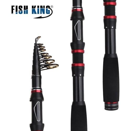 FISH KING 1.8M-3.0M Carp Fishing Rod Feeder Telescopic Fishing Rod 6-10sec FRP + Carbon Fiber Short Spinning Pole