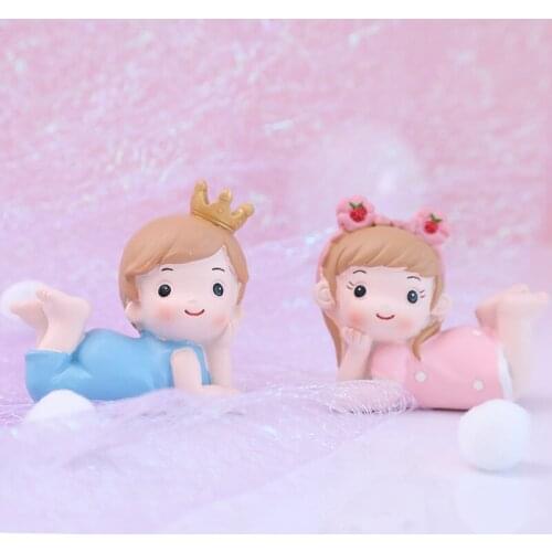 Birthday Cake Decorated Resin Crown Baby Doll Baby Boy Girl Party Birthday Cake Topper happy birthday wedding decoration