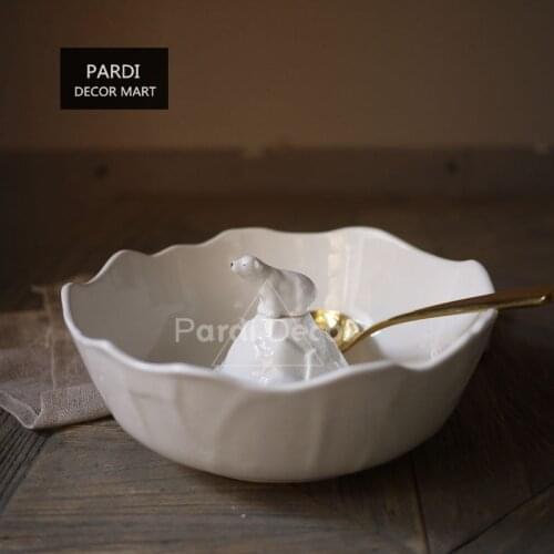 Japanese white polar bear bowl soup bowl/ noodle fruit animal bowl children adorable food bowl 1pc/lot