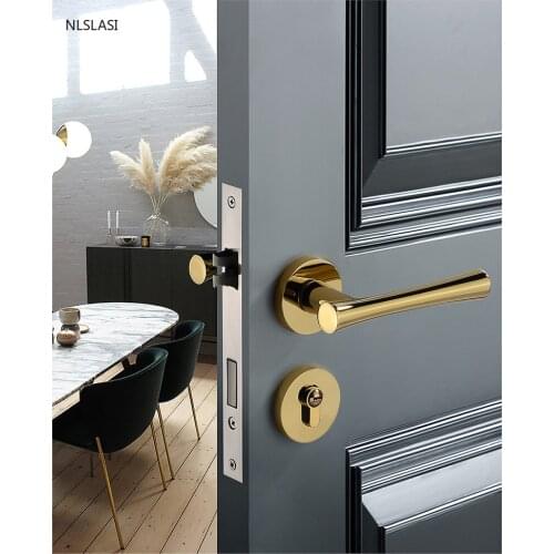 Indoor silent split lock bedroom mechanical door lock zinc alloy handle bathroom lock room hardware accessories lock