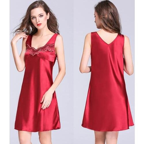 Summer Sexy Satin Lady Nightdress Casual Spaghetti Strap Nightgown Sleepwear Silky Intimate Lingerie Sexy Home Clothes