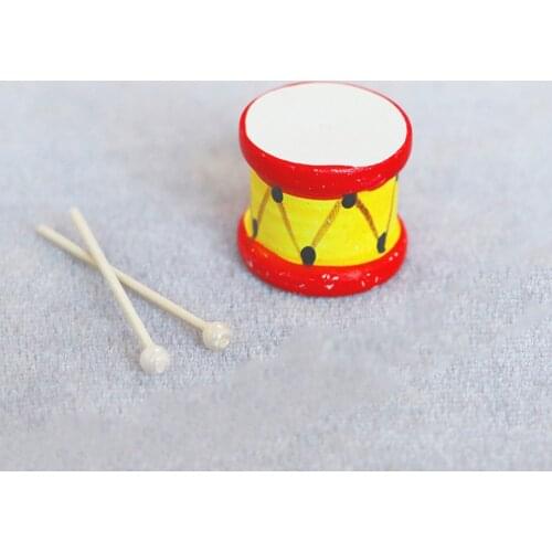 1pc 1:12 Scale Doll House Drum Tiny Scene Study Room Bedroom Table DIY Decor