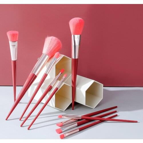 10PCS Makeup Brushes Tool Set Professional Foundation Powder Blush Eye Shadow Highlighter Blushes Cosmetic Brushes