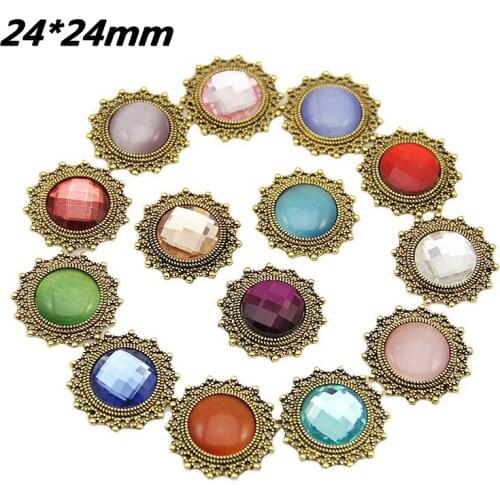10pcs Pearl Crystal Embellishments Metal Buttons Flatback Decorative For Handicraft Bowknot Flower Decoration Diy Craft Supplies