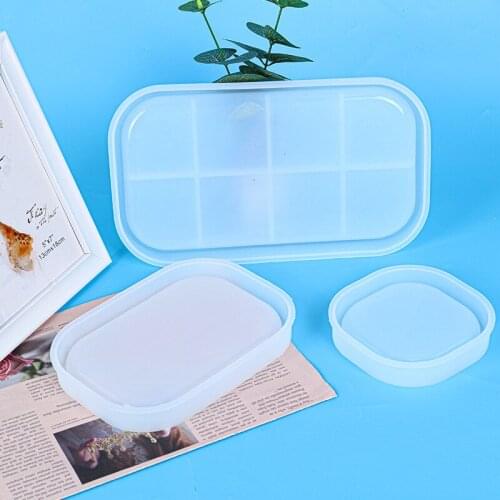 3 Sizes Oval Tray Silicone Mold For Handmade DIY Coaster Mirror Epoxy Resin Mould Storage Box Home Decoration Crafts Making
