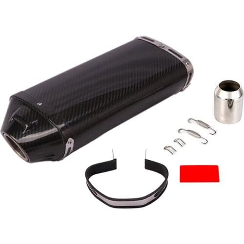310 370mm Universal 51mm Motorcycle Exhaust Tail Pipe Carbon Fiber Escape No DB Killer Exhaust Tips for ZX6R CBR600RR CBR1000RR