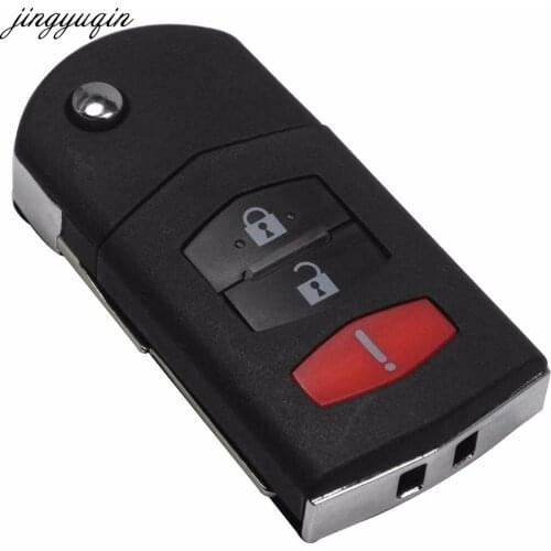 Jingyuqin 5pcs/lot 3 Button Remote Key Fob Shell Case Folding FlipFor Mazda 3 5 6 CX5 CX7 CX9 RX8