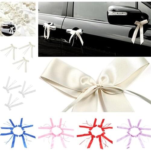 50 Pcs /pack 2 Colors Delicate Wedding Pew End decoration Bow knots Ribbon Bows Party Cars Chairs Decoration Bowknots Hot Sale